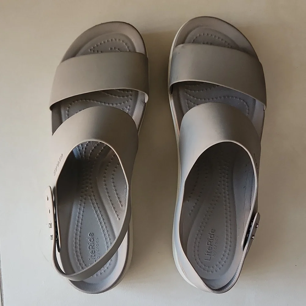 LiteRide By Crocs Tan Platform Strap Shoes Size W10